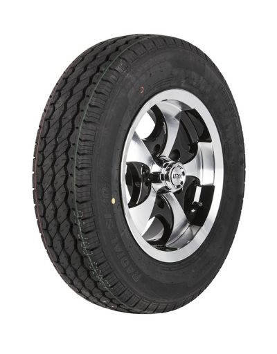 Wheel - 14x6" Alloy Rim Black/Silver HT 185R14C (incl Tyrewise Stewardship Fee)