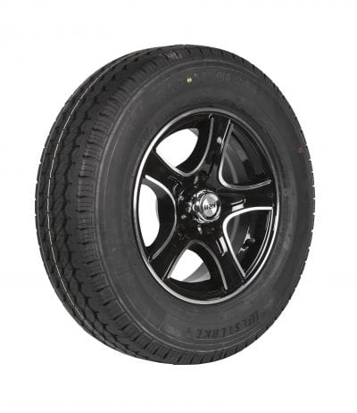 Wheel - 13x5" Alloy Razor Black 165R 13C (incl Tyrewise Stewardship Fee)
